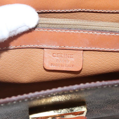 Celine Vintage Convertible Top Handle Bag Macadam Coated Canvas, BROWN, CANVAS, Handbag