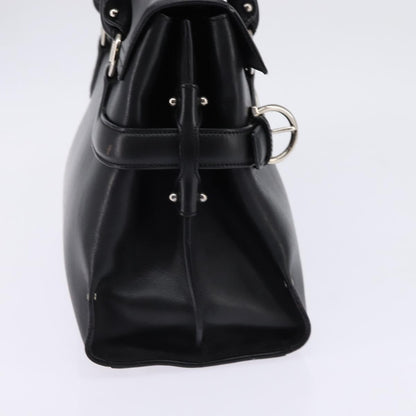 Salvatore Ferragamo Virna Satchel Leather, BLACK, LEATHER, Handbag