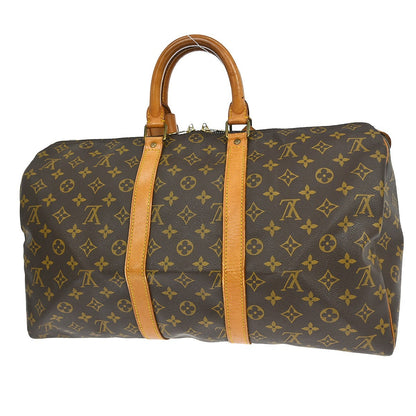 Louis Vuitton Keepall Bag Monogram Canvas, BROWN, CANVAS, Travel bag
