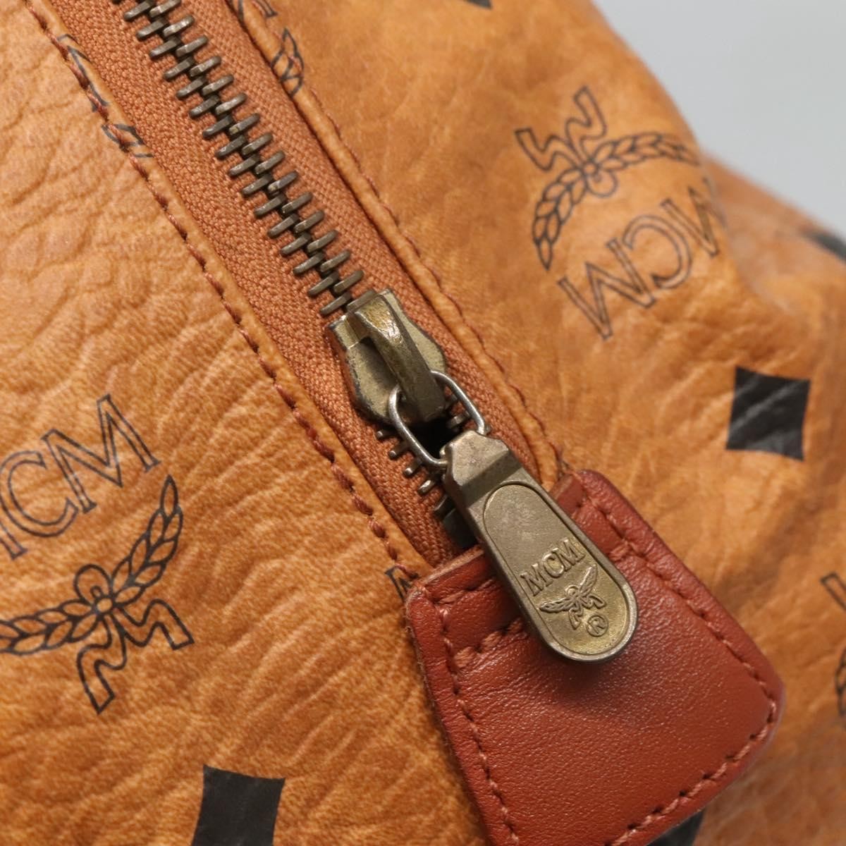MCM Visetos Handbag Canvas and Leather, BROWN, PVC, Handbag