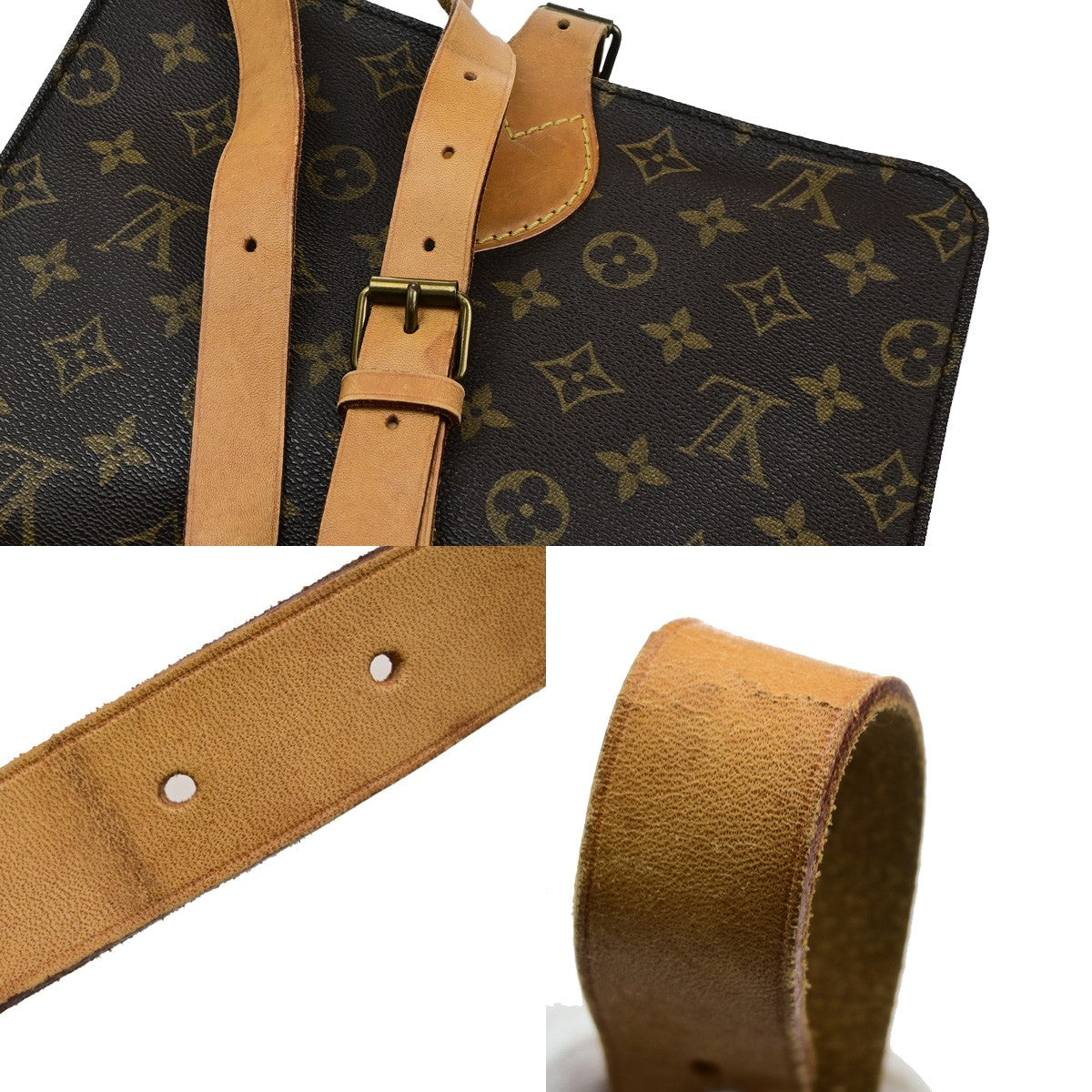 Louis Vuitton Cartouchiere Handbag Monogram Canvas, BROWN, LEATHER, Shoulder bag