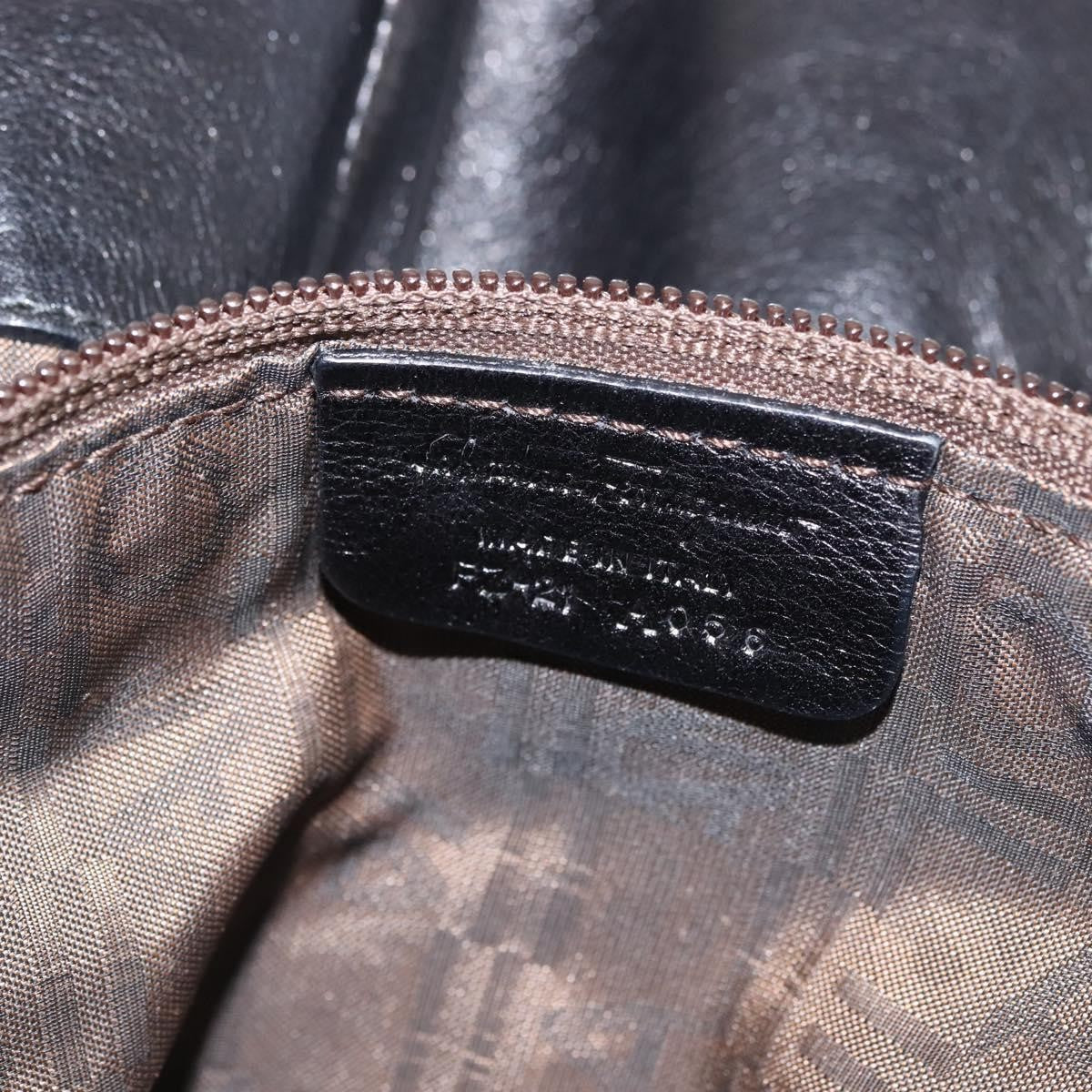 Salvatore Ferragamo Gancini Tote Leather, BLACK, LEATHER, Tote bag