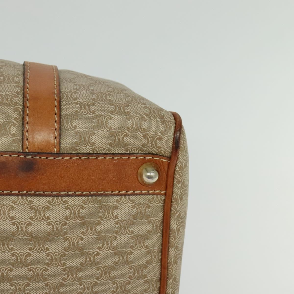 Celine Macadam Handbag Macadam with leather, BEIGE, CANVAS, Handbag