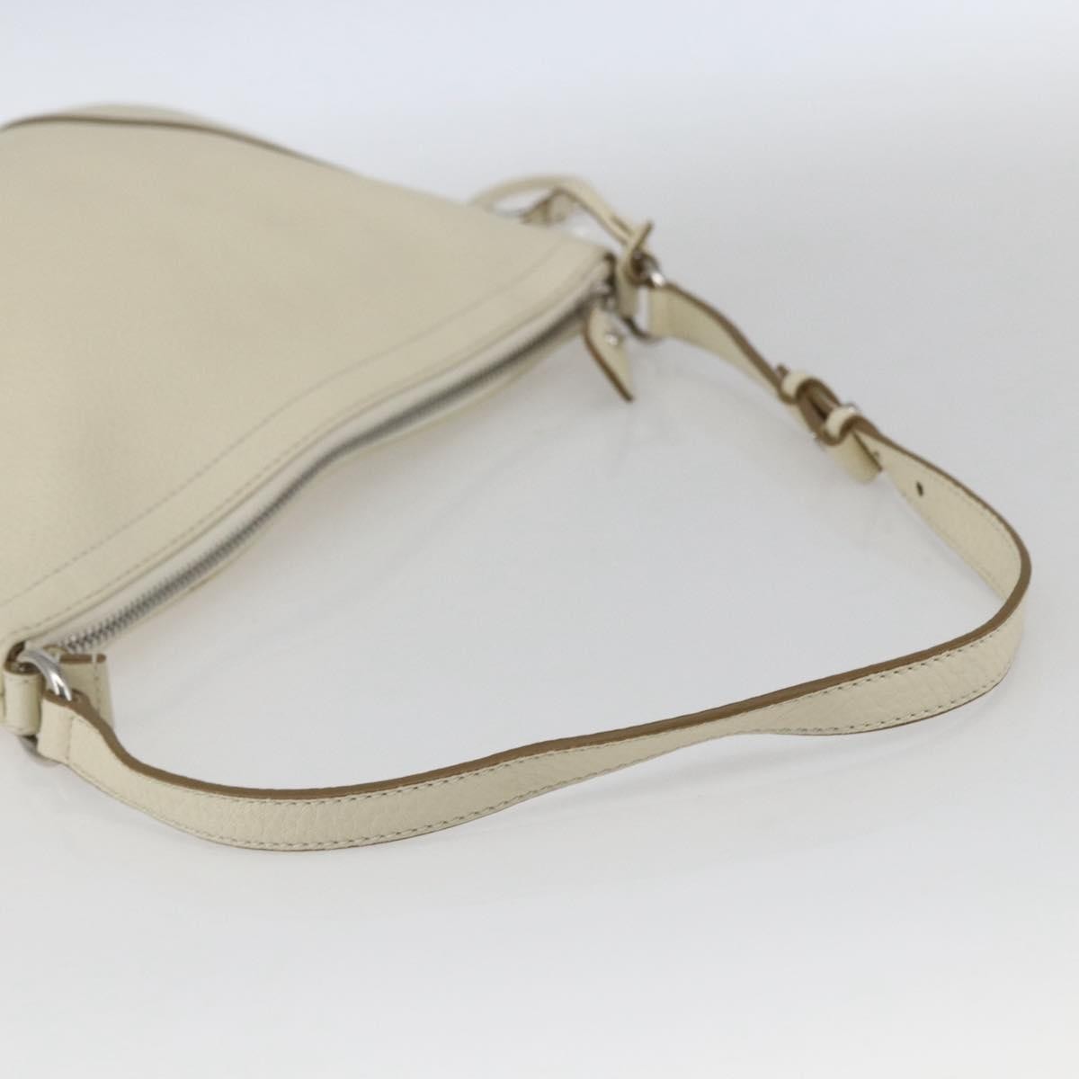 Salvatore Ferragamo Gancini Shoulder Bag Leather, WHITE, LEATHER, Shoulder bag