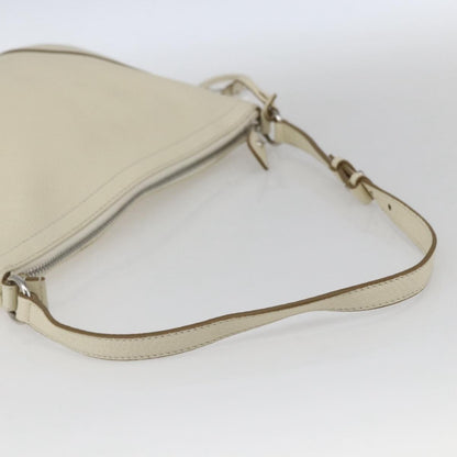 Salvatore Ferragamo Gancini Shoulder Bag Leather, WHITE, LEATHER, Shoulder bag