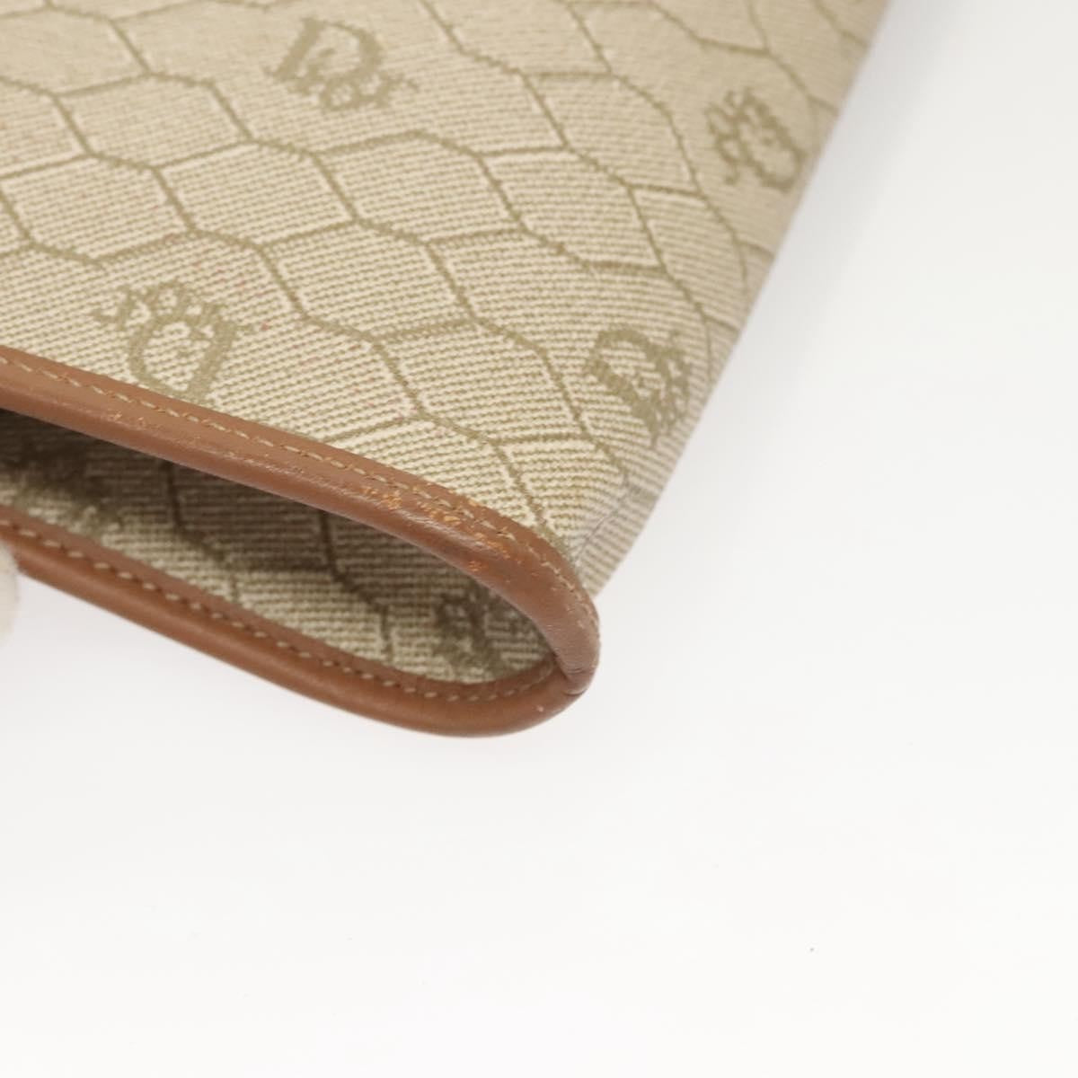 Christian Dior Vintage Honeycomb chain Canvas, BEIGE, CANVAS, Handbag