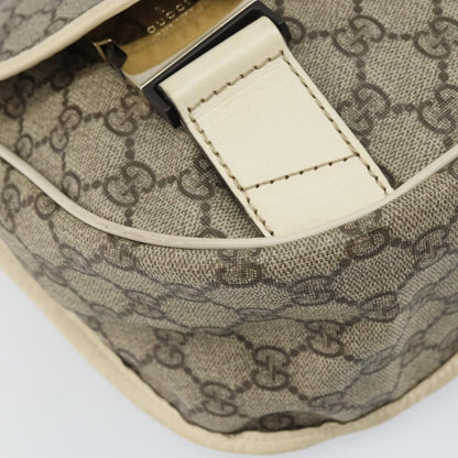 Gucci Double Buckle Flap Messenger Bag GG Coated Canvas with Leather, BEIGE, PVC, Shoulder bag
