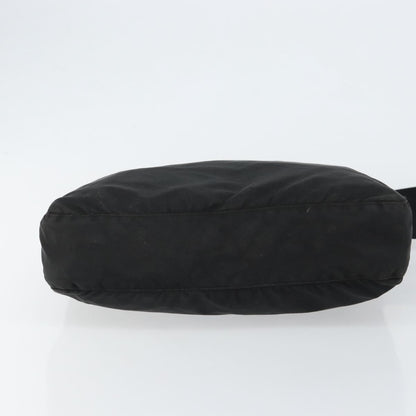 Prada Front Zip Messenger Bag Tessuto, BLACK, NYLON, Shoulder bag