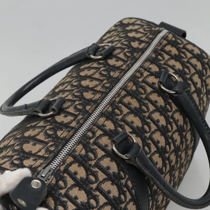 Christian Dior Bowling Bag Oblique Canvas, NAVY, CANVAS, Handbag