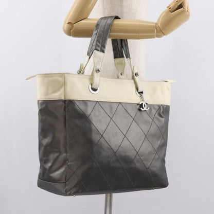 Chanel Biarritz Tote Nylon, SILVER, NYLON, Tote bag