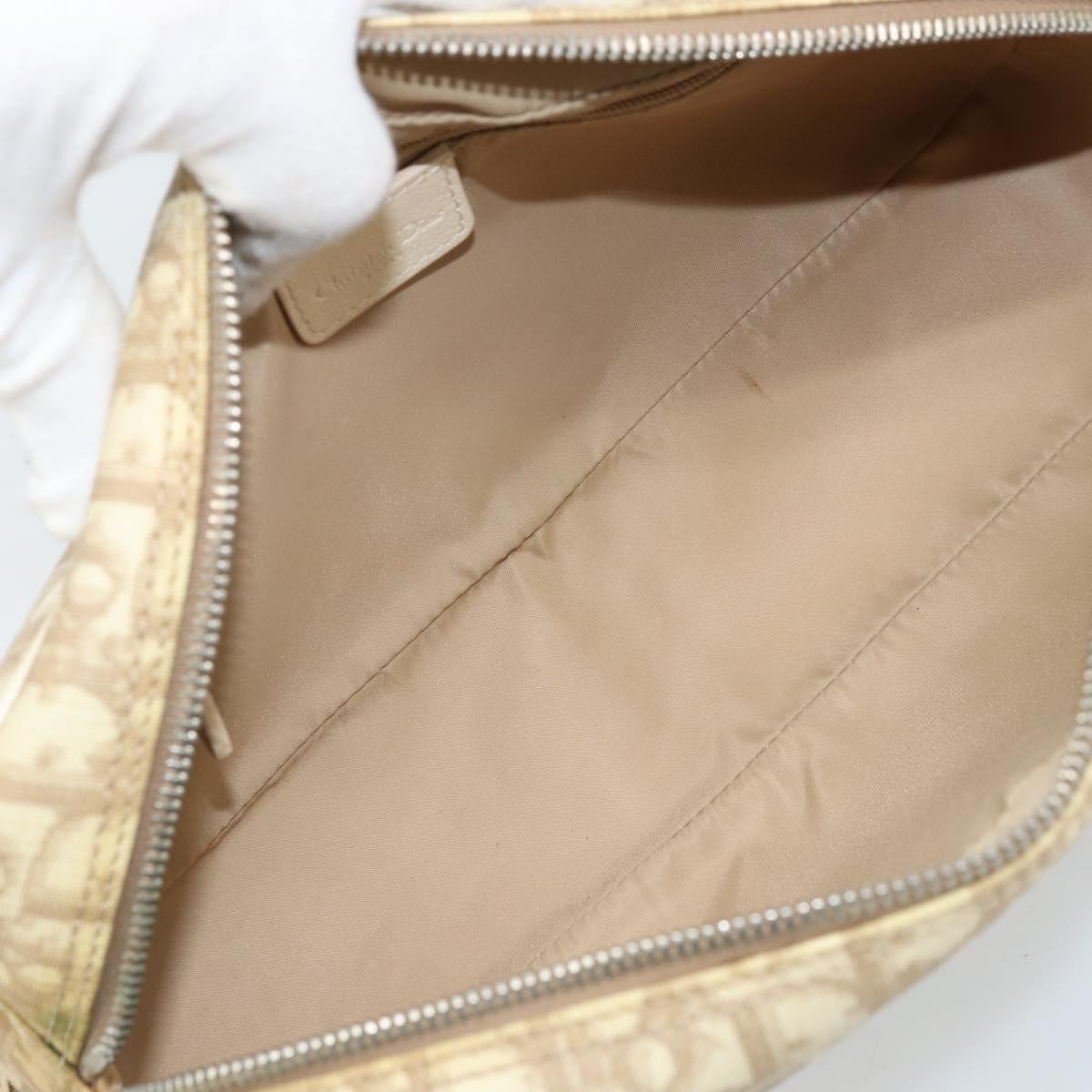 Christian Dior Vintage Crossbody Bag Embroidered Diorissimo Canvas, Beige, Canvas, Shoulder Bag