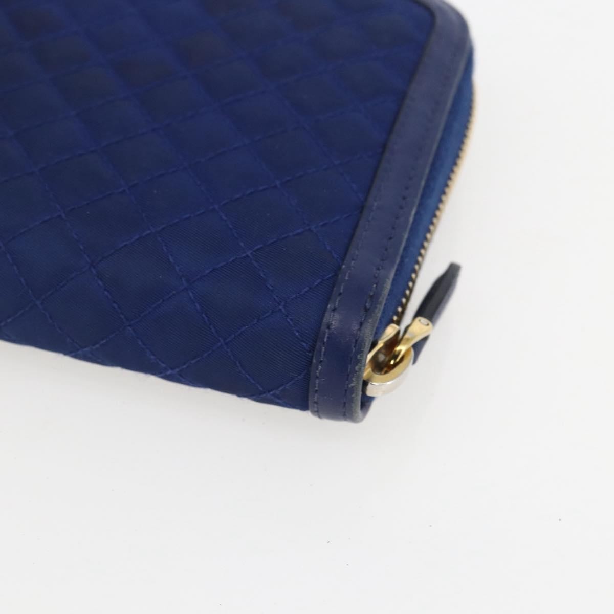Prada Zip Around Organizer Wallet Saffiano Leather with Applique, BLUE, LEATHER, Wallets