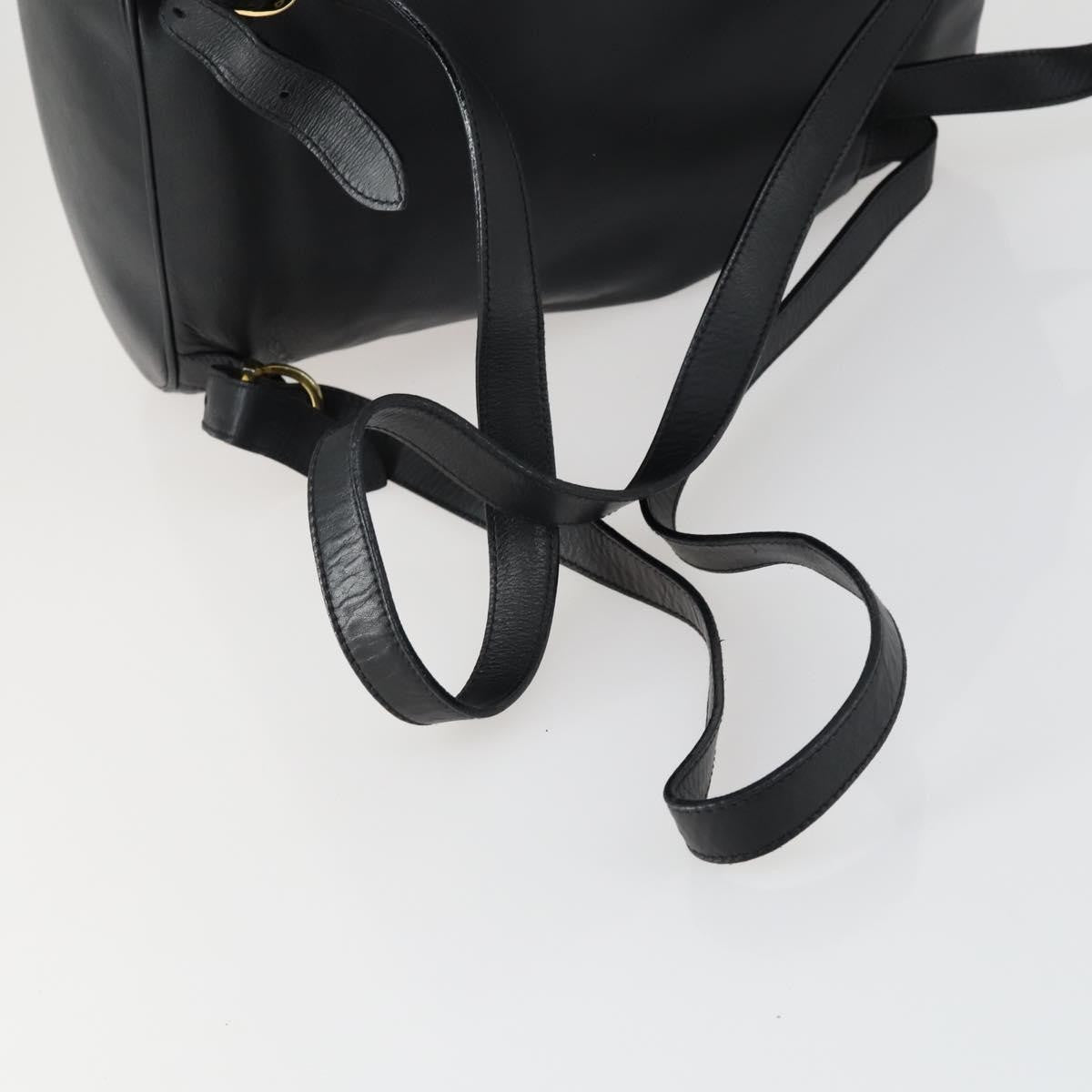 Salvatore Ferragamo Gancini Backpack Leather, BLACK, LEATHER, Backpack