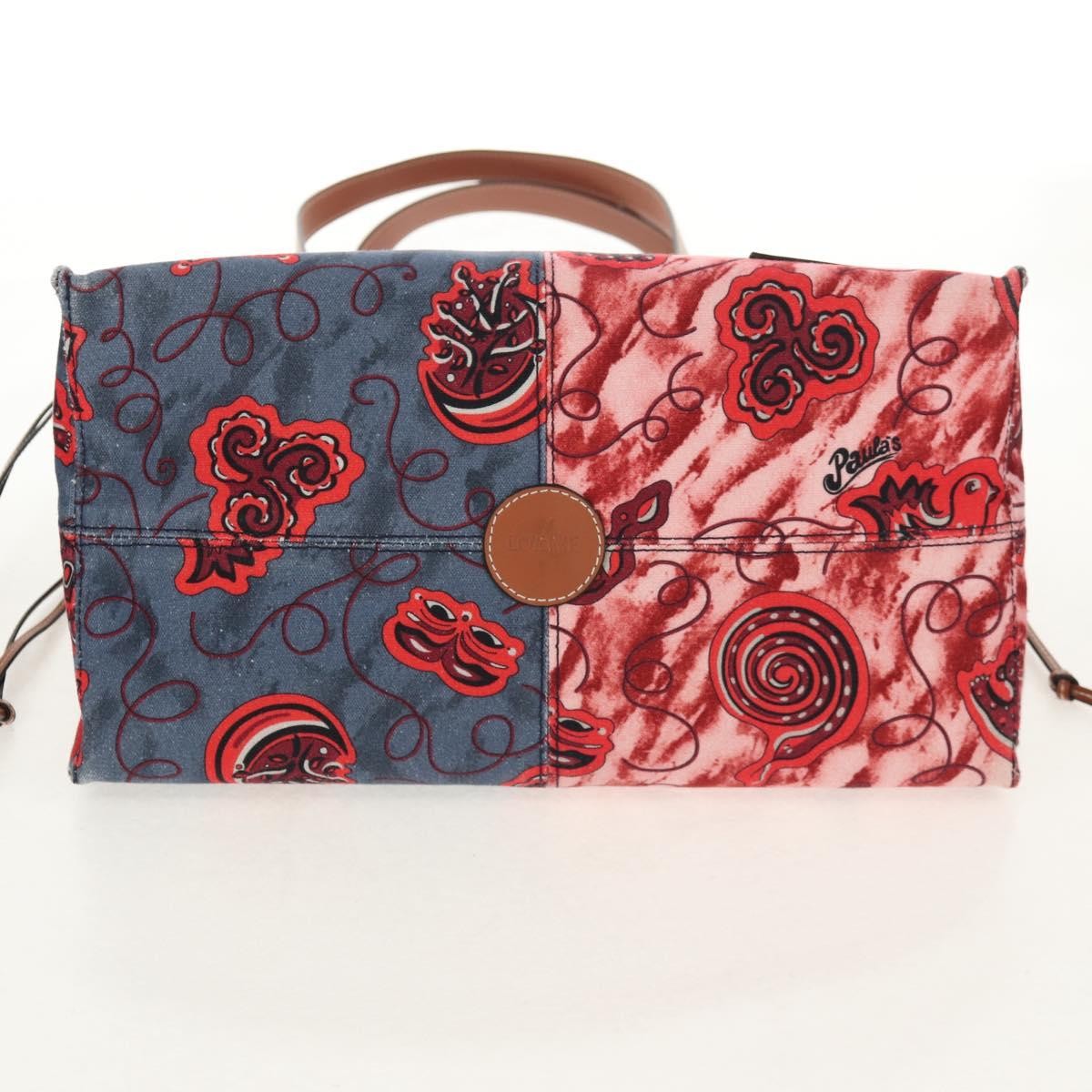 Loewe Paula's Ibiza Cushion Tote Printed Canvas, RED, CANVAS, Tote bag