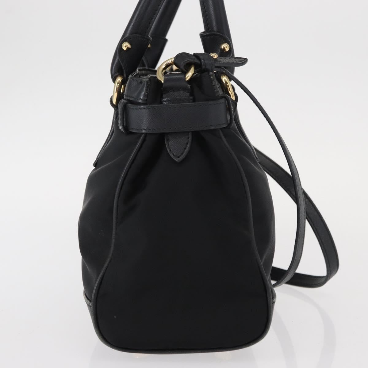 Salvatore Ferragamo Gancini handbag Nylon, BLACK, NYLON, Handbag