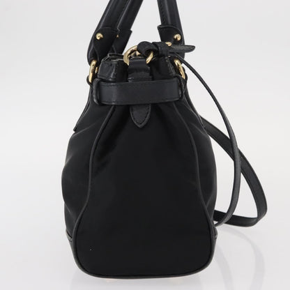 Salvatore Ferragamo Gancini handbag Nylon, BLACK, NYLON, Handbag