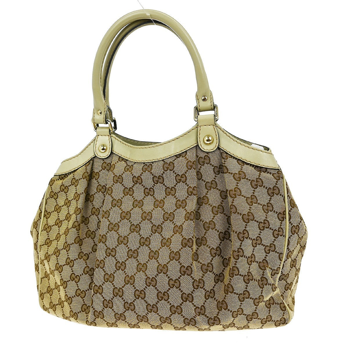 Gucci Sukey Tote GG Canvas with Leather, BEIGE, CANVAS, Tote bag