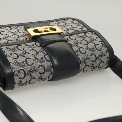 Celine C Sulky Shoulder bag Canvas and Leather, NAVY, CANVAS, Shoulder bag