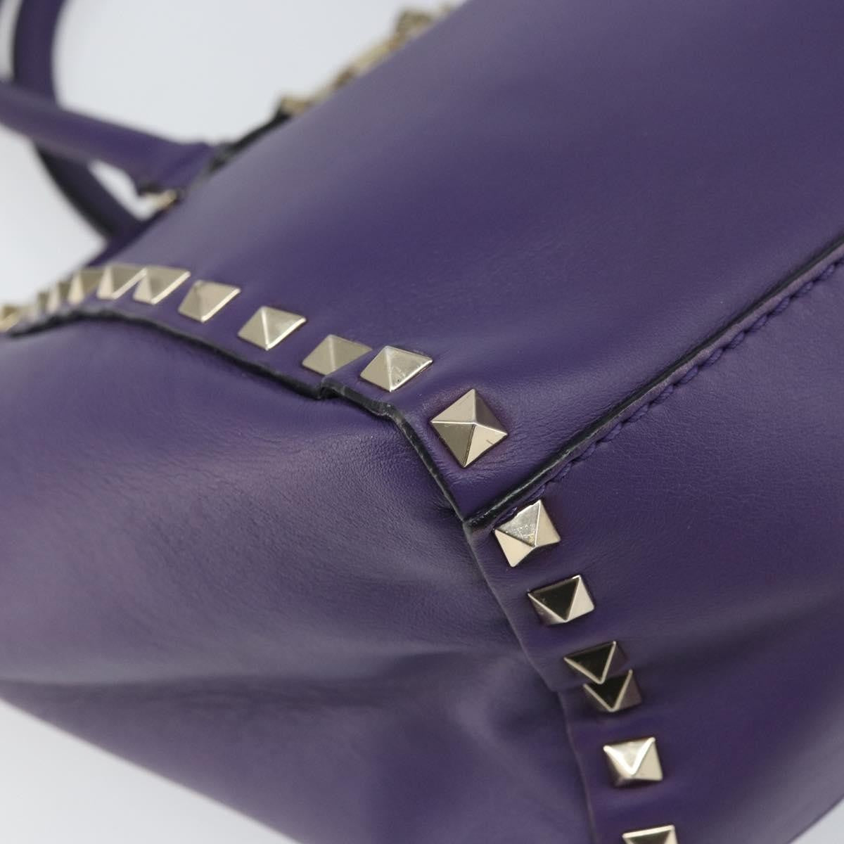 Valentino Garavani Rockstud Tote Rigid Leather, PURPLE, LEATHER, Tote bag
