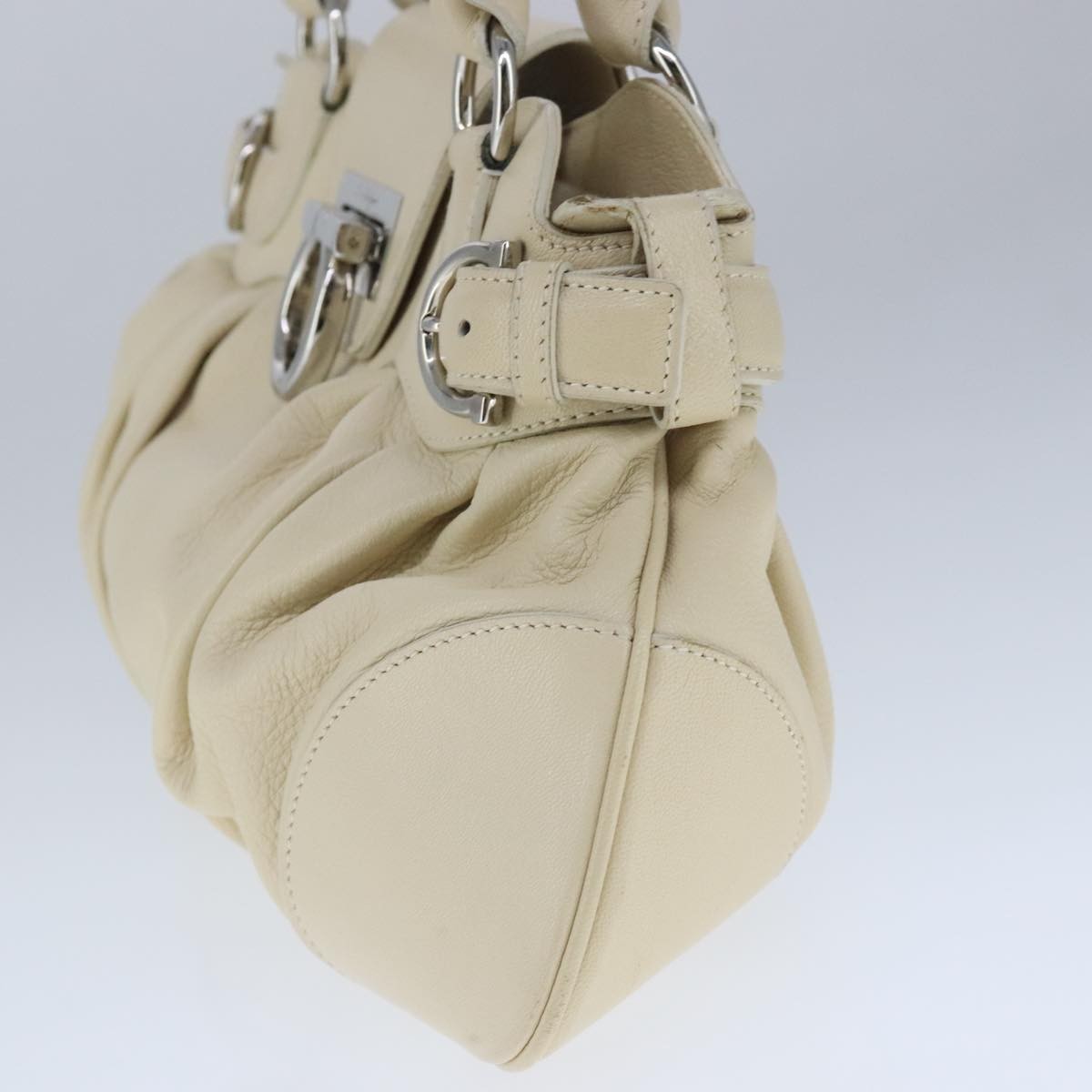 Salvatore Ferragamo Marisa Satchel Leather, BEIGE, LEATHER, Handbag