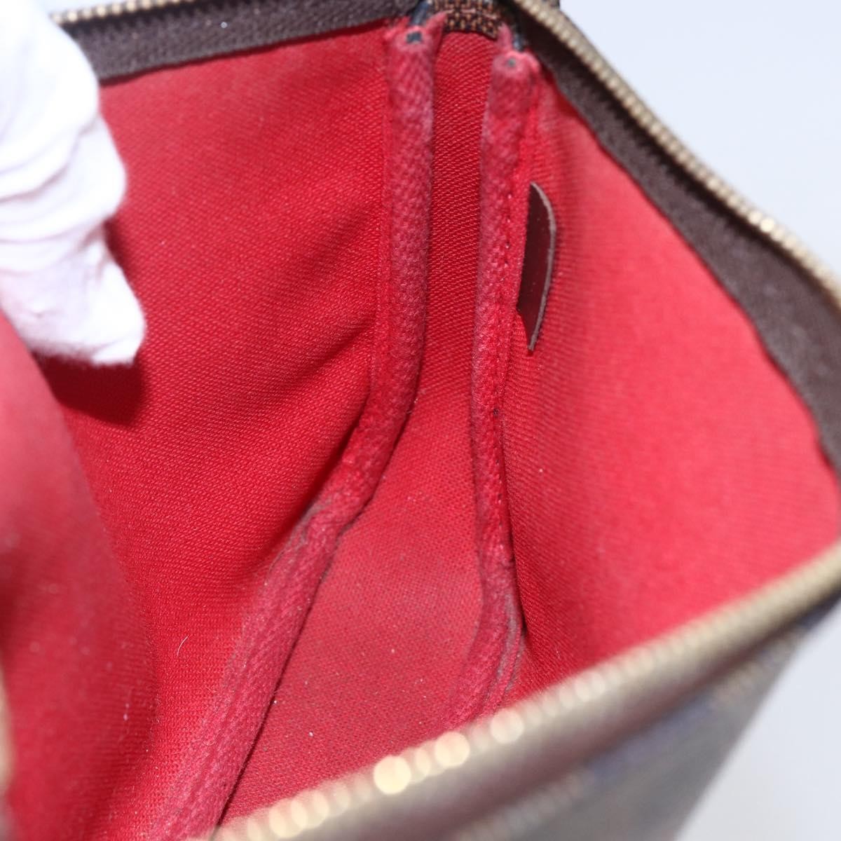Louis Vuitton Pochette Accessoires Damier, BROWN, CANVAS, Clutche & pouche