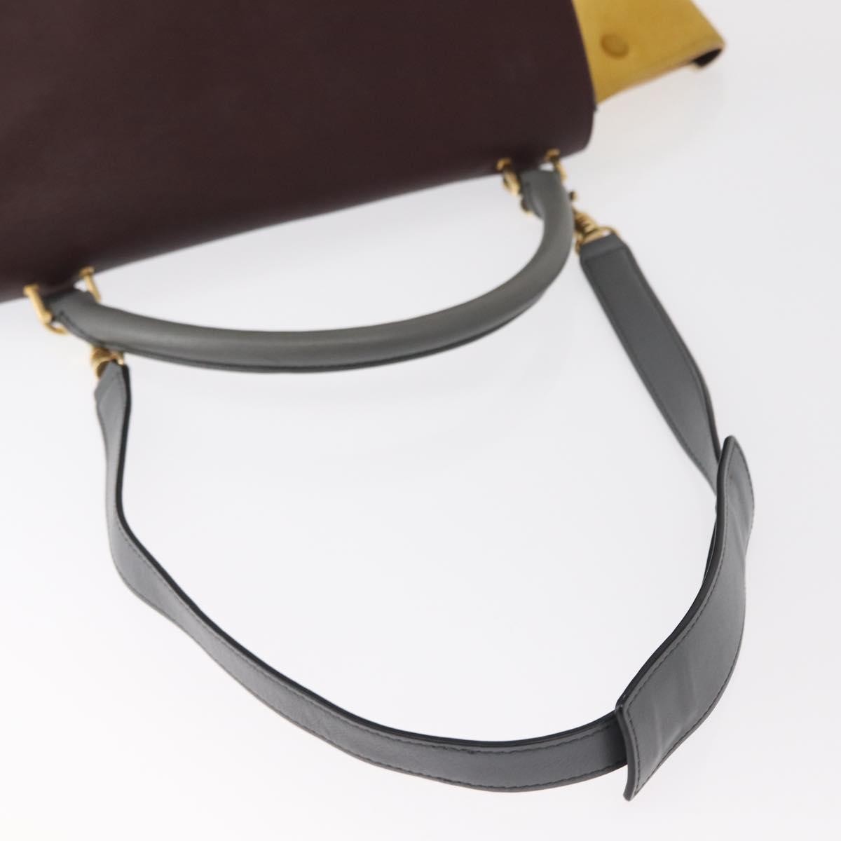Celine Tricolor Trapeze Bag Leather, GRAY, LEATHER, Handbag
