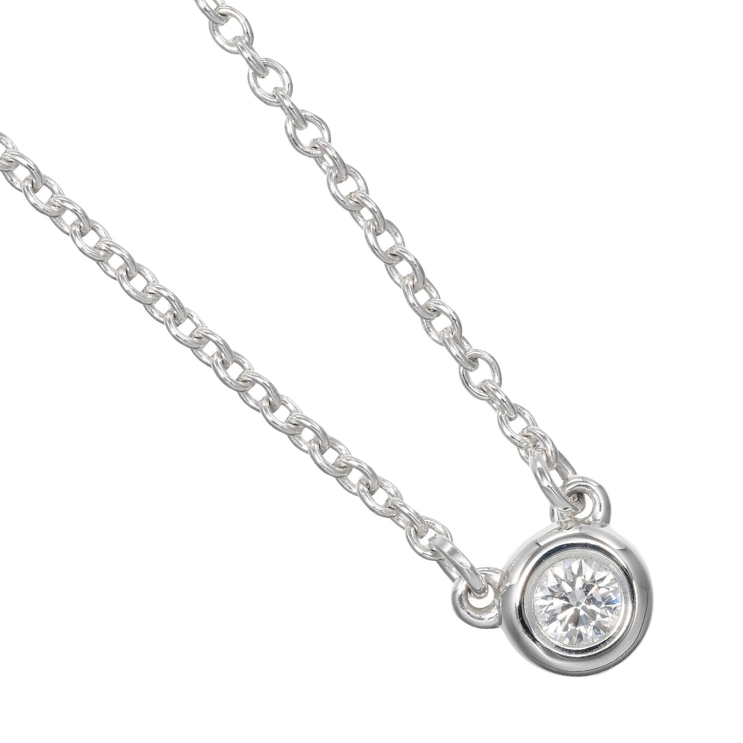 Tiffany & Co. Elsa Peretti Diamonds By The Yard Necklace Sterling silver with Diamond, SILVER, SILVER, Necklace