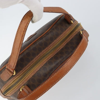 Celine Vintage Macadam Handbag Canvas and Leather, BROWN, CANVAS, Handbag