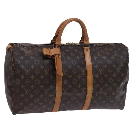 Louis Vuitton Keepall Bag Monogram Canvas, BROWN, CANVAS, Travel bag