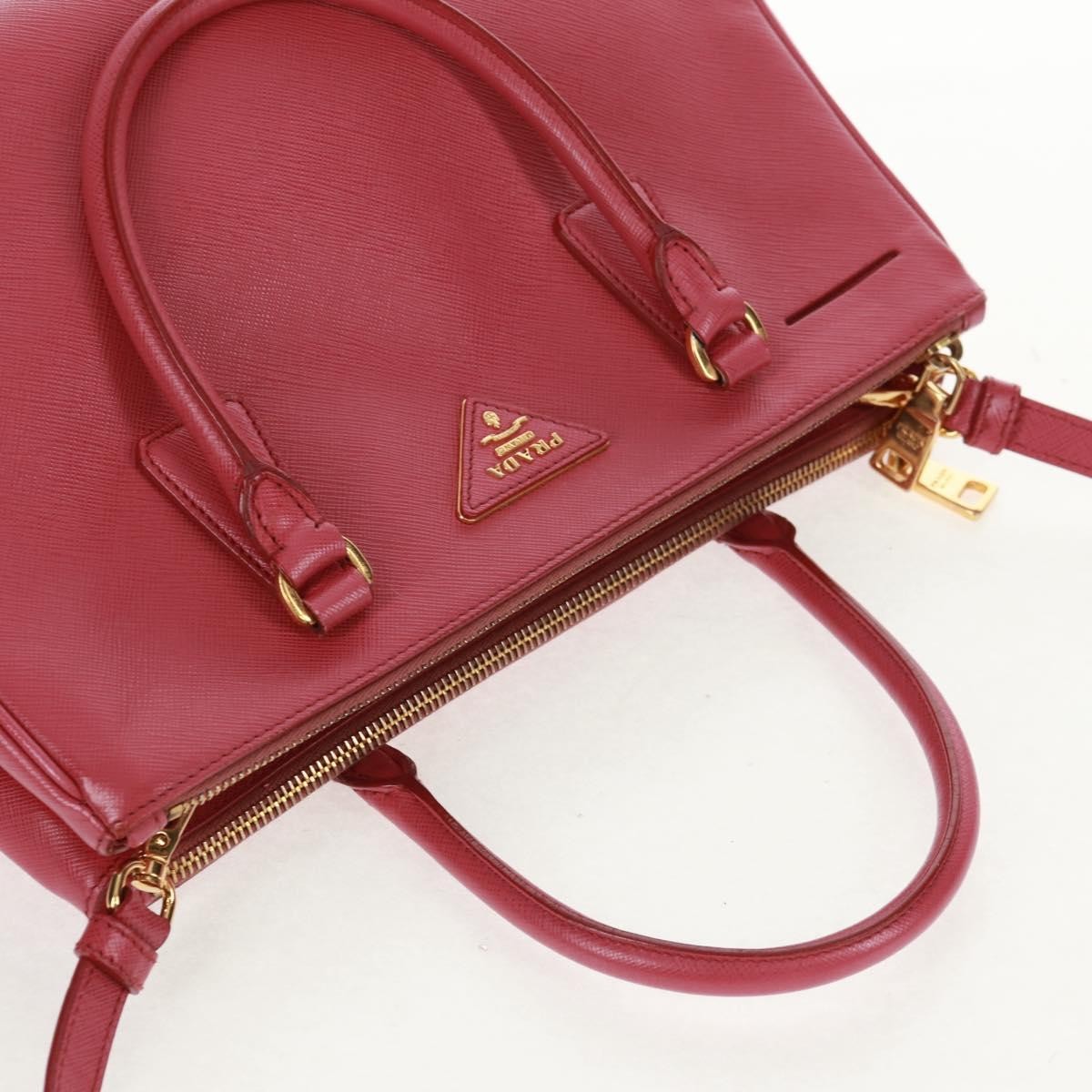Prada Double Zip Lux Tote Saffiano Leather, Pink, Leather, Handbag