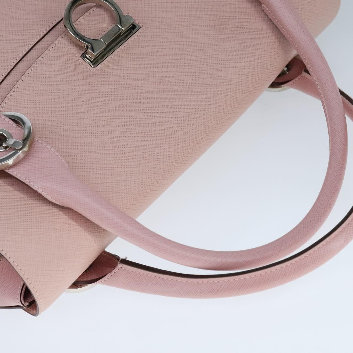 Salvatore Ferragamo Gancini handbag Leather, PINK, LEATHER, Handbag