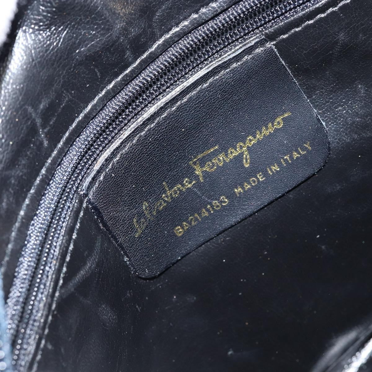 Salvatore Ferragamo Vala Shoulder Bag Leather, NAVY, LEATHER, Shoulder bag