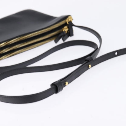 Celine Trio Crossbody Bag Leather, BLACK, LEATHER, Crossbody bag