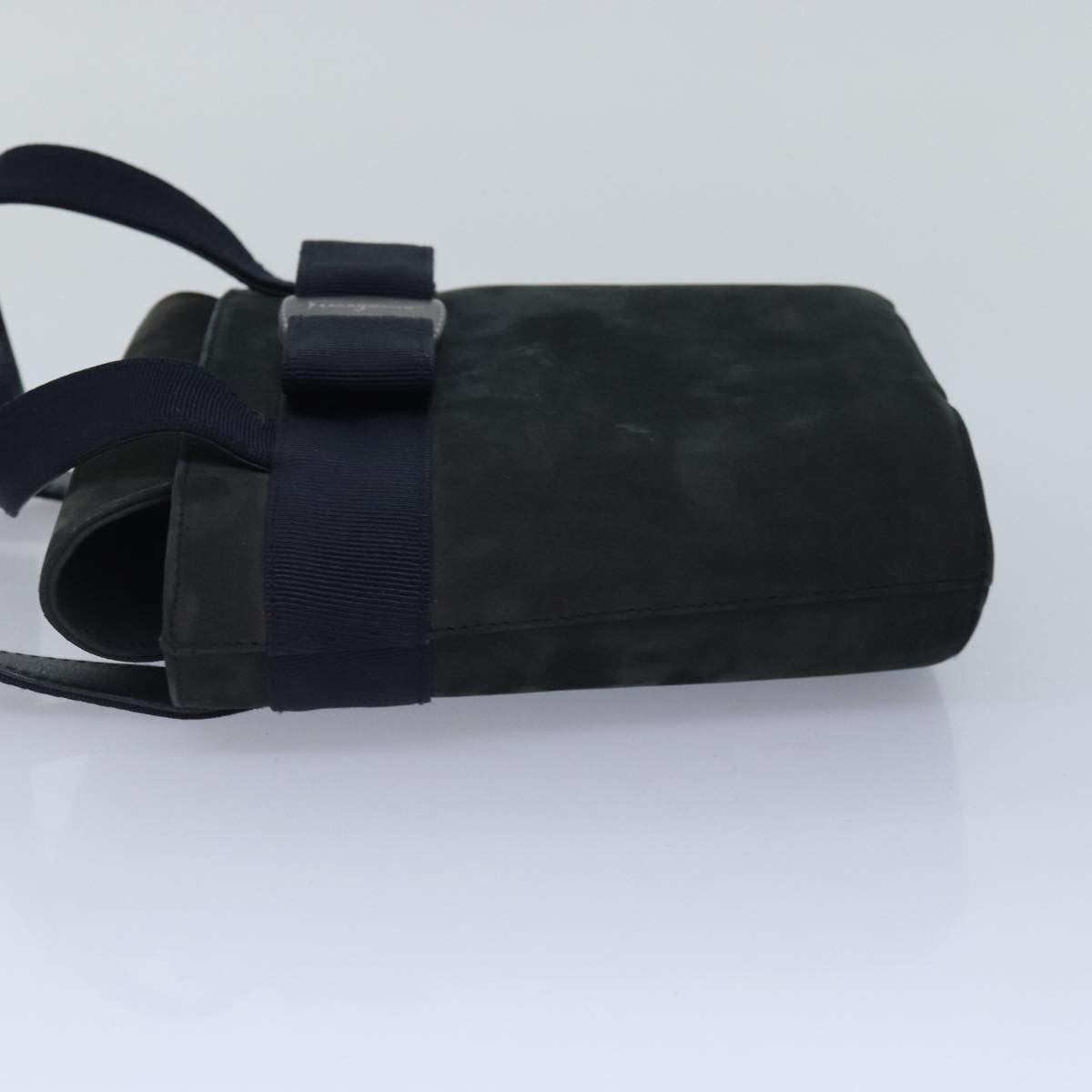 Salvatore Ferragamo Vara Bow Top Handle Bucket Bag Suede, NAVY, SUEDE, Handbag