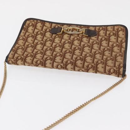 Christian Dior Vintage Trotter Shoulder Bag Canvas, BEIGE, CANVAS, Shoulder bag