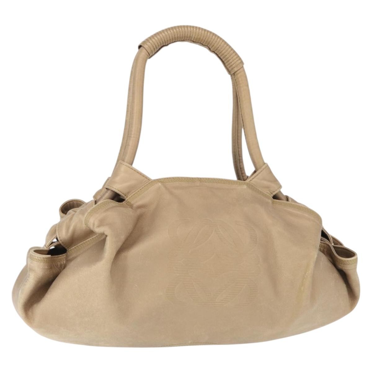 Loewe Anagram Logo Nappa Aire Hand Bag Leather, BEIGE, LEATHER, Handbag