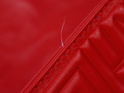 Fendi Mamma baguette Leather, Red, Leather, Handbag