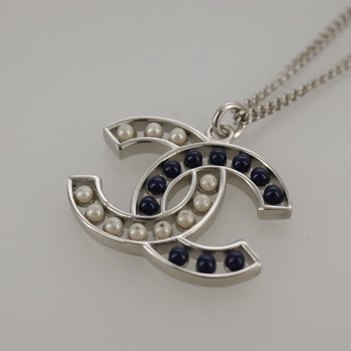 Chanel CC Pendant Necklace Metal, SILVER, METAL, Necklace