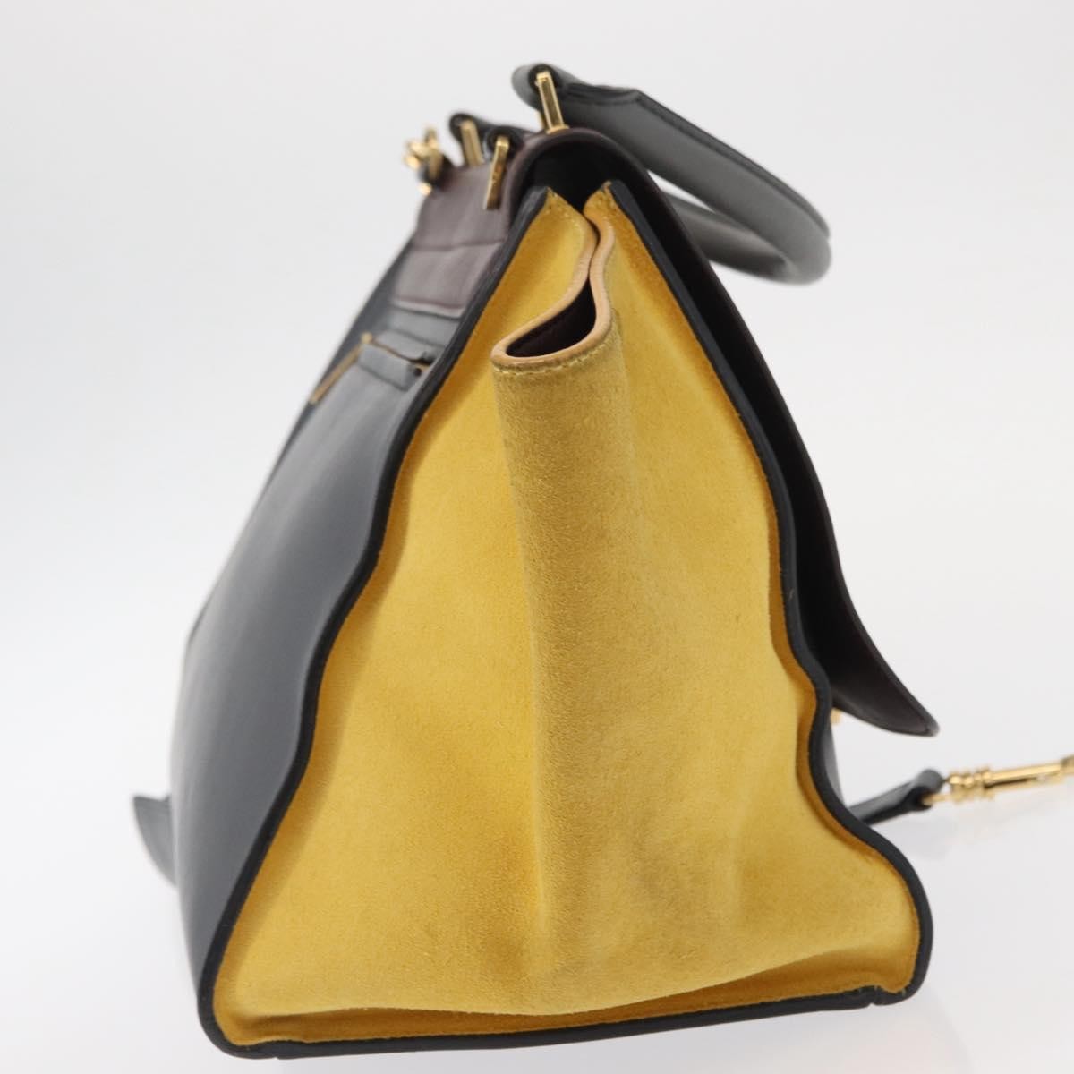 Celine Tricolor Trapeze Bag Leather, GRAY, LEATHER, Handbag