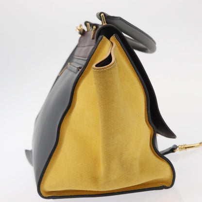 Celine Tricolor Trapeze Bag Leather, GRAY, LEATHER, Handbag