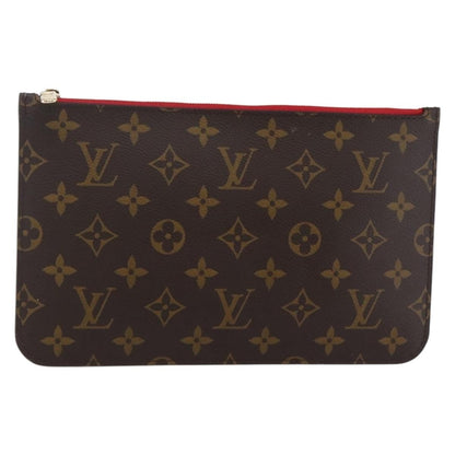 Louis Vuitton Neverfull Pochette Monogram Canvas, BROWN, CANVAS, Tote bag
