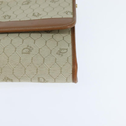 Christian Dior Vintage Honeycomb chain Canvas, BEIGE, CANVAS, Shoulder bag