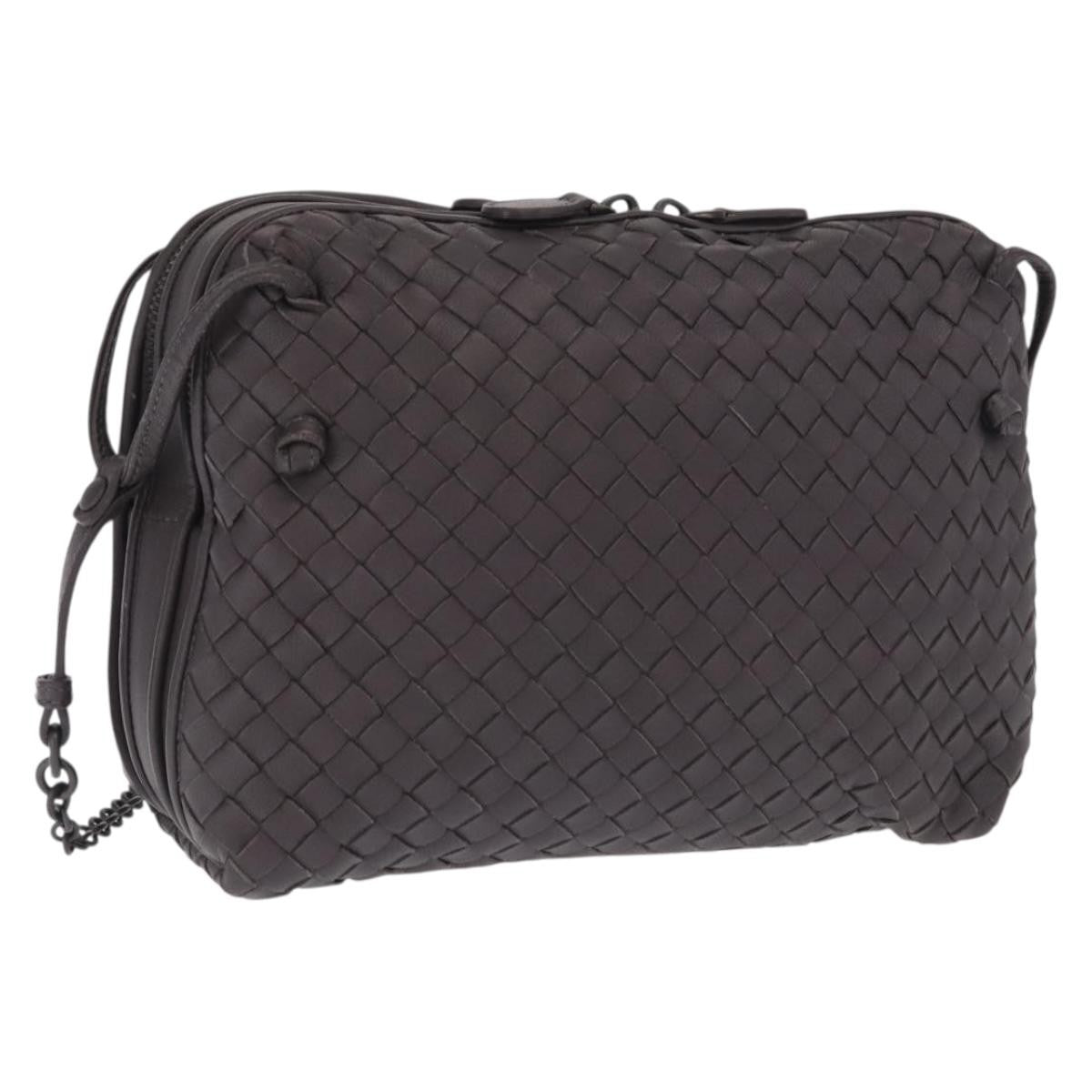 Bottega Veneta Nodini Crossbody Bag Intrecciato Nappa, BROWN, LEATHER, Shoulder bag