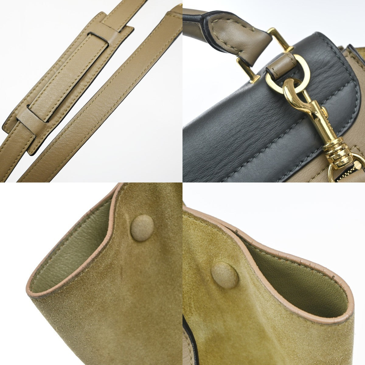 Celine Tricolor Trapeze Bag Leather, BEIGE, LEATHER, Shoulder bag