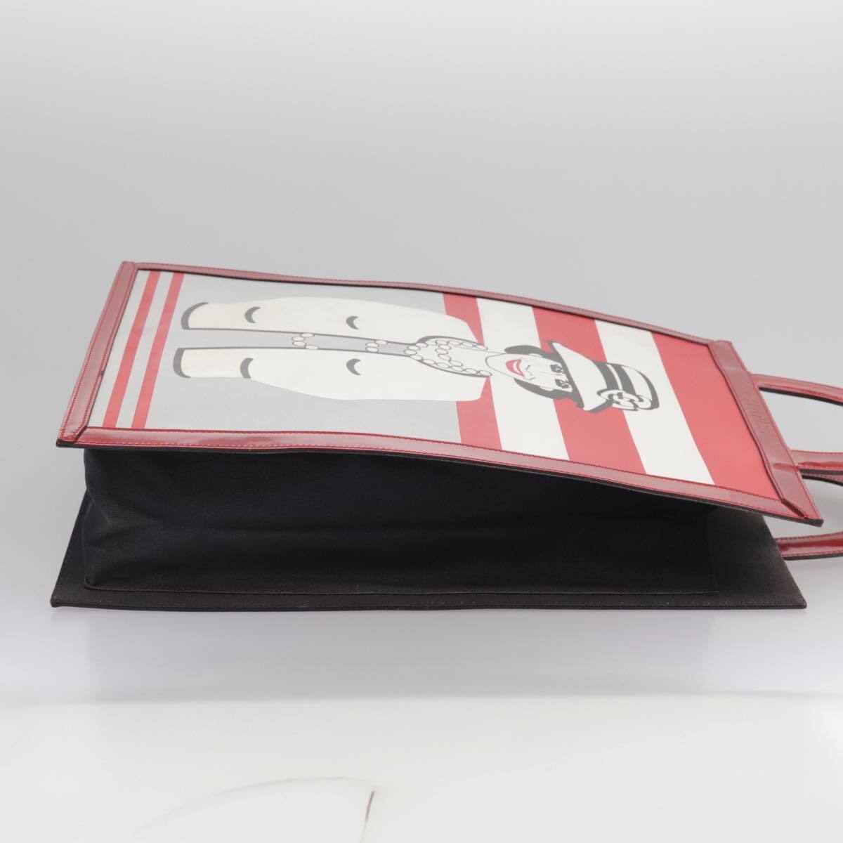 Chanel Vintage Portrait Tote Printed Leather and Quilted Patent, RED, LEATHER, Tote bag