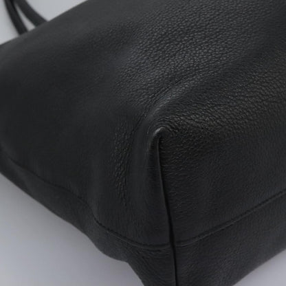 Prada Shopping Tote Vitello Daino, BLACK, LEATHER, Tote bag