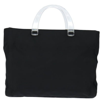 Prada Resin Handle Tote Tessuto, Black, Nylon, Tote Bag