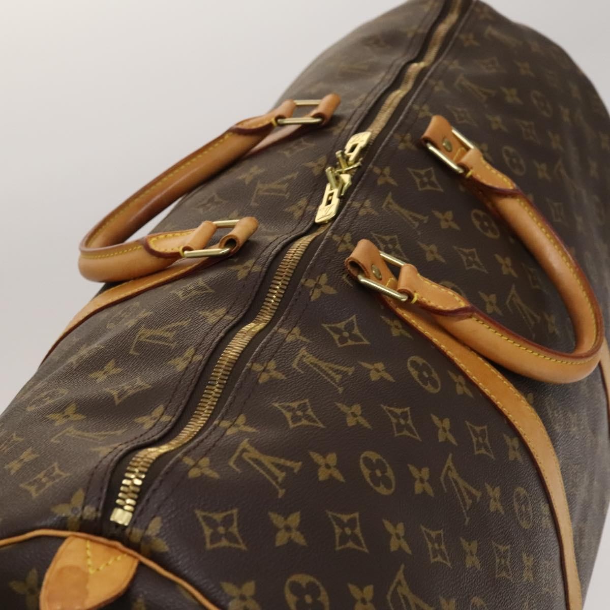 Louis Vuitton Keepall Bag Monogram Canvas, BROWN, CANVAS, Travel bag