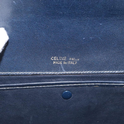 Celine Vintage Carriage Flap Bag Leather, NAVY, LEATHER, Shoulder bag