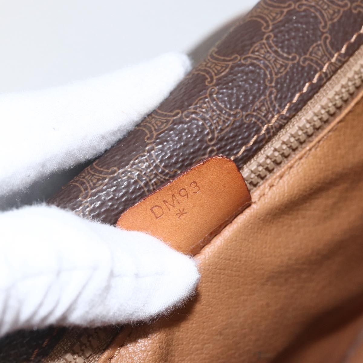 Celine Vintage Macadam Shoulder Bag Canvas and Leather, BROWN, CANVAS, Shoulder bag